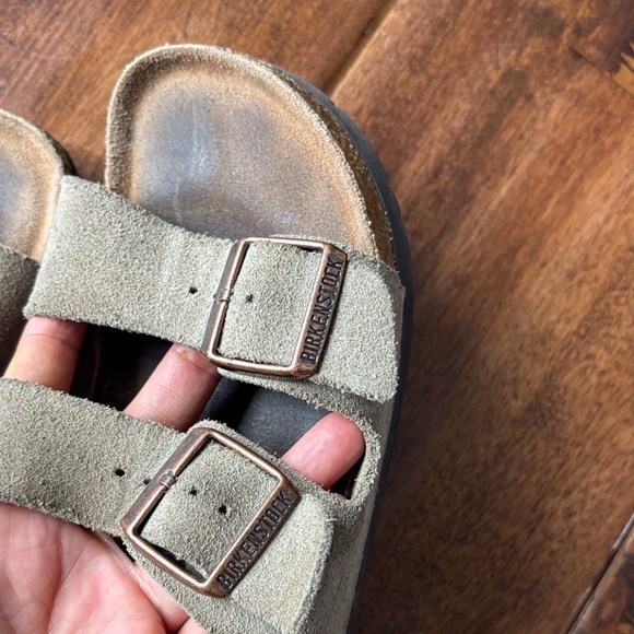 Birkenstock Olive Suede Double-Buckle Sandals - Picture 7 of 7